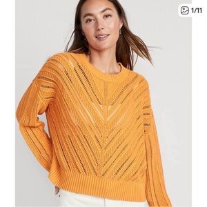 Old Navy Cropped Chevron Open Knit Sweater